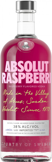 На фото изображение Absolut Raspberry, 0.7 L (Абсолют Малина объемом 0.7 литра)