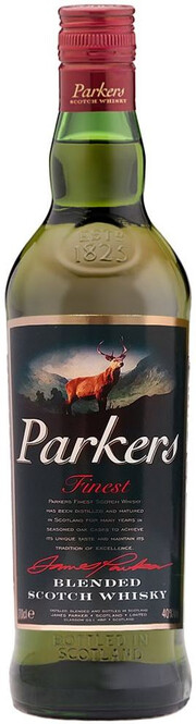 На фото изображение Parkers Finest Scotch Whisky, 0.7 L (Паркерс Блендед Скотч Виски в бутылках объемом 0.7 литра)