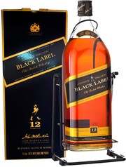 На фото изображение Johnnie Walker, Black Label, with box swing, 4.5 L (Блэк Лейбл, в коробке с качелями в бутылках объемом 4.5 литра)