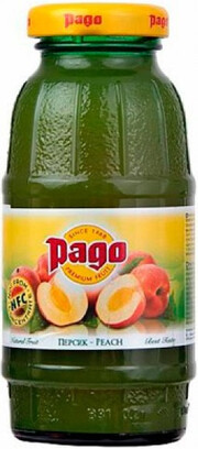 На фото изображение Pago Peach, 0.2 L (Паго Персиковый нектар объемом 0.2 литра)
