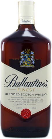 На фото изображение Ballantines Finest, 1 L (Баллантайнс Файнест в бутылках объемом 1 литр)