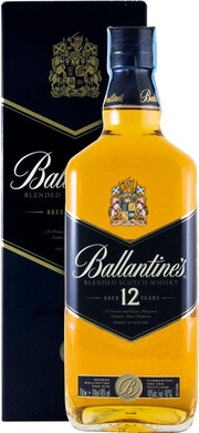 На фото изображение Ballantines 12 Years Old, with box, 0.7 L (Баллантайнс 12-летний, в подарочной коробке в бутылках объемом 0.7 литра)