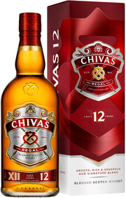 На фото изображение Chivas Regal 12 years old, with box, 0.7 L (Чивас Ригал 12-летний, в подарочной коробке в бутылках объемом 0.7 литра)