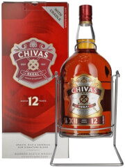 На фото изображение Chivas Regal 12 years old, with box, 4.5 L (Чивас Ригал 12-летний, на качелях в коробке в бутылках объемом 4.5 литра)