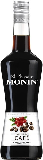 На фото изображение Monin, Liqueur de Cafe, 0.7 L (Монин, Кофейный ликер объемом 0.7 литра)