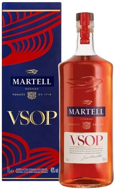Cognac Martell VSOP, gift box, 1000 ml Martell VSOP, gift box 