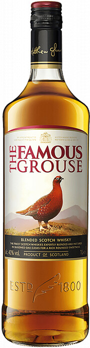 На фото изображение The Famous Grouse Finest, 1 L (Фэймос Граус в бутылках объемом 1 литр)