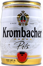 Немецкое пиво Krombacher, Pils, mini keg, 5 л