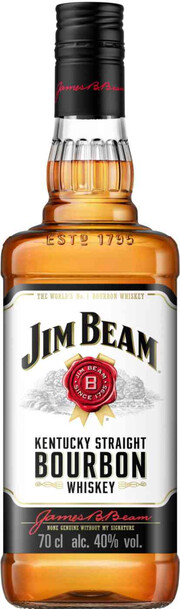 На фото изображение Jim Beam, 0.7 L (Джим Бим в бутылках объемом 0.7 литра)