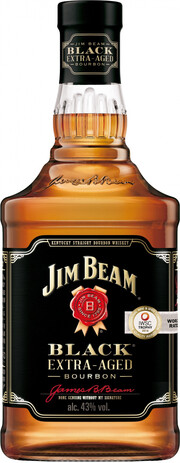На фото изображение Jim Beam Black, 1 L (Джим Бим Блэк в бутылках объемом 1 литр)