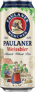 Paulaner, Hefe-Weissbier Naturtrub, in can, 0.5 л