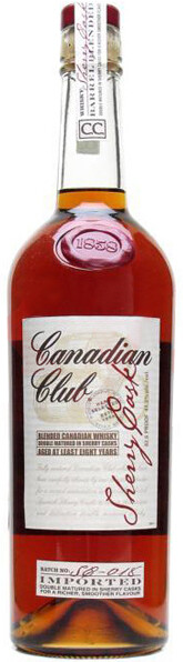На фото изображение Canadian Club Sherry Cask, 0.75 L (Канадиан Клаб Шерри Каск в бутылках объемом 0.75 литра)