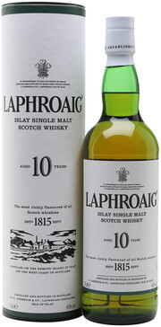 In the photo image Laphroaig Malt 10 years old, with box, 0.7 L