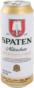 Фильтрованное пиво Spaten, Munchen Hell, in can, 0.5 л