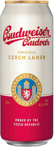 Чеське пиво Budweiser Budvar Svetly Lezak, in can, 0.5 л