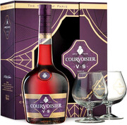 In the photo image Courvoisier VS, with 2-glasses box, 0.7 L
