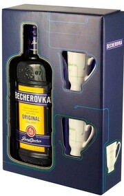 Ликер Becherovka, gift box with 2 cups, 0.5 л