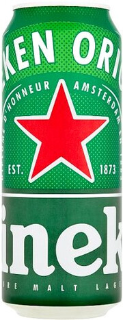 На фото изображение Heineken Lager (Russia), in can, 0.45 L (Хайнекен Лагер (Россия), в жестяной банке объемом 0.45 литра)