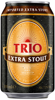 На фото изображение Trio Extra Stout, in can, 0.33 L (Трио Экстра Стаут, в жестяной банке объемом 0.33 литра)