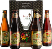 Пиво Brugse Zot, gift set (4 bottles & glass), 0.33 л