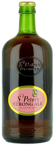 На фото изображение St. Peters, Strong Ale, 0.5 L (Сейнт Питерс, Стронг Эль объемом 0.5 литра)