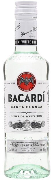 На фото изображение Bacardi Carta Blanca, 0.375 L (Бакарди Карта Бланка объемом 0.375 литра)