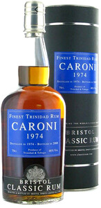 Bristol Classic Rum, Caroni Finest Trinidad Rum, 1974, gift tube, 0.7 л