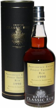 На фото изображение Bristol Classic Rum, Providence Estate Finest Trinidad Rum, 1990, gift tube, 0.7 L (Провиденс Эстейт Файнест Тринидад Ром, 1990, в подарочной тубе объемом 0.7 литра)