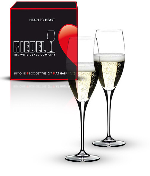 Dekomiro Riedel 6409/85 Set di 2 bicchieri da champagne Heart to Heart 