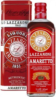 На фото изображение Lazzaroni, Amaretto 1851, gift box, 0.7 L (Лаццарони, Амаретто 1851, в подарочной коробке объемом 0.7 литра)