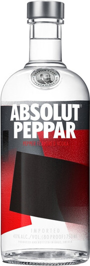 На фото изображение Absolut Peppar, 0.75 L (Абсолют Перец объемом 0.75 литра)