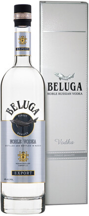 На фото изображение Белуга Нобл, в коробке, объемом 1 литр (Beluga Noble, in box 1 L)