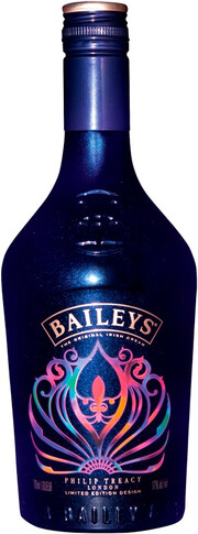 На фото изображение Baileys Original, Philip Treacy London Limited Edition Design, gift pack, 0.7 L (Бейлиз Ориджинал, дизайн Филип Трейси, в подарочной упаковке объемом 0.7 литра)