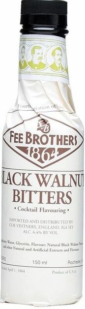 На фото изображение Fee Brothers, Black Walnut Bitters, 0.15 L (Фи Бразерс, Биттер Черный Грецкий Орех объемом 0.15 литра)