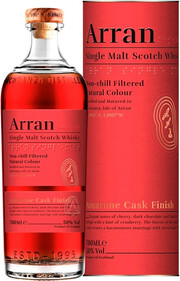 На фото изображение Arran Amarone Cask Finish, in tube, 0.7 L (Арран Амароне Каск Финиш, в тубе в бутылках объемом 0.7 литра)
