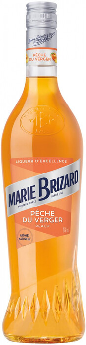 На фото изображение Marie Brizard, Peach, 0.7 L (Мари Бризар, Персиковый объемом 0.7 литра)