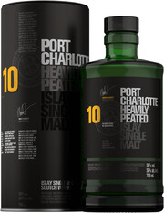 In the photo image Bruichladdich, Port Charlotte 10 Years Old, in tube, 0.7 L