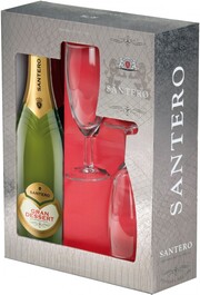 Игристое вино Santero, Gran Dessert, gift box with 2 glasses