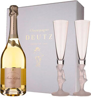 Amour de Deutz Brut Blanc, gift box with 2 crystal glasses