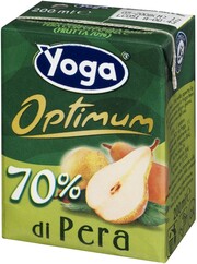 На фото изображение Yoga, Optimum Pera, Tetra Pak, 0.2 L (Йога, Оптимум Грушевый нектар, Тетра Пак объемом 0.2 литра)
