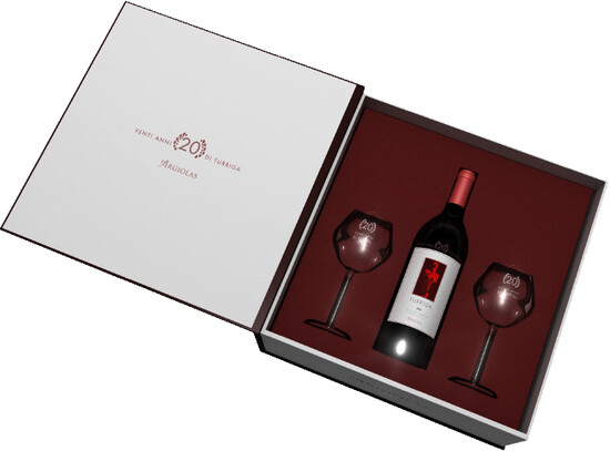 In the photo image Argiolas, Coffret with 2 glasses for 1 bottle