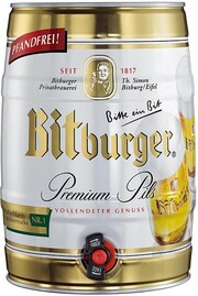 Немецкое пиво Bitburger Premium Pils, mini keg, 5 л