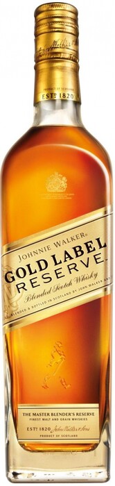 На фото изображение Johnnie Walker Gold Label Reserve, 0.7 L (Джонни Уокер Голд Лейбл Резерв в бутылках объемом 0.7 литра)