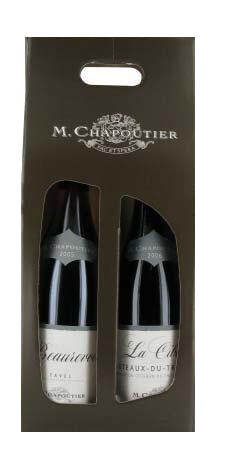 In the photo image M. Chapoutier, box for 2 bottles
