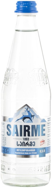 На фото изображение Родники Саирме Негазированная, в стеклянной бутылке, набор из 12 шт., объемом 0.5 литра (Sairme Springs Still, Glass 0.5 L)