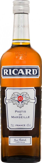 На фото изображение Ricard Anise, 0.7 L (Рикар Анис объемом 0.7 литра)