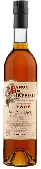 На фото изображение Baron de Treville VSOP, 0.35 L (Арманьяк Барон де Тревиль VSOP в коробке объемом 0.35 литра)
