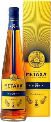 На фото изображение Metaxa 5*, gift box, 0.7 L (Метакса 5*, в подарочной коробке объемом 0.7 литра)