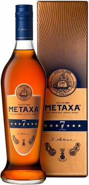 In the photo image Metaxa 7*, gift box, 0.7 L