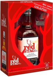 Red Stag Black Cherry, gift box with 2 glasses, 0.7 L